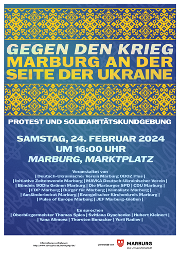 Solidarität mit der Ukraine: 800 Marburger*innen auf dem Marktplatz