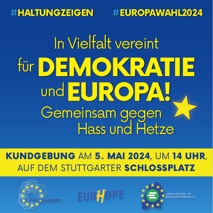 PoE-Europademo in Stuttgart “In Vielfalt vereint für Demokratie und Europa”